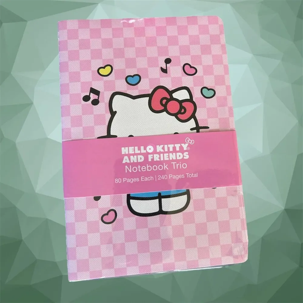 NEW 3pk Hello Kitty Lined Notebooks (80 Pages in Each Notebook) Checkered‎